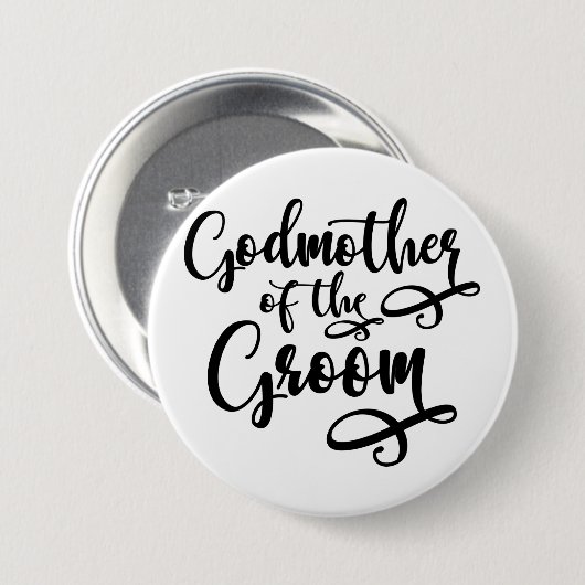 Godmoeder van de Groom Ronde Button 7,6 Cm (Voorkant /achterkant)