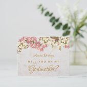 Godmoeder Voorstel Bloem Marmer Orchideeën Briefka Feestdagenkaart (Staand voorkant)