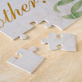 Godmoeder Voorstel Foliage Faux Gold Script Marble Legpuzzel (Zijkant)