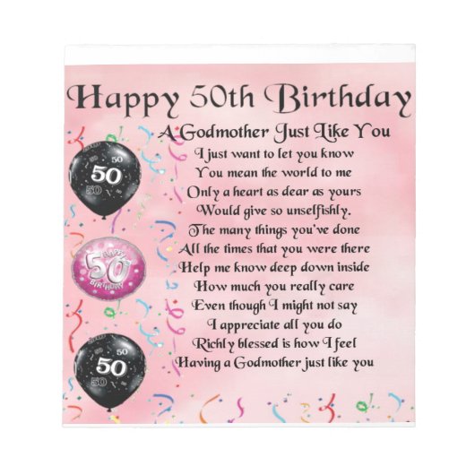 Godmosterd - 50e geboortedagontwerp notitieblok (Voorkant)