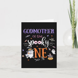 Godmother of the Spooky One Halloween Ghost 1st Y Kaart