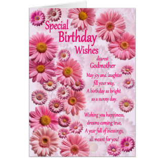 Godmother Special Birthday Wishes Pink Daisies