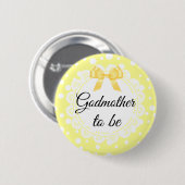 Godmother to be gele polka dot shower Button (Voorkant /achterkant)