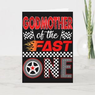 Godmother van de Fast One eerste verjaardag Racing Kaart