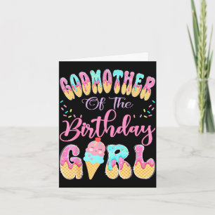 Godmother van het meisje dat jarig is zoete ijsdru kaart