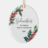 Godmothers Red Floral Kerstmis Keramisch Ornament (Rechts)