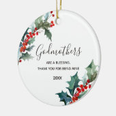 Godmothers Red Floral Kerstmis Keramisch Ornament (Links)