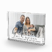 Godouders Dank je Baptisme of Christening Modern Fotoblokken (Rechts)