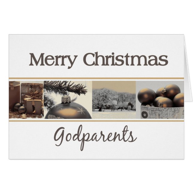 godouders Merry-kerstkaart (Voorkant Horizontaal)
