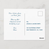 Godouders Voorstel Blue Floral Morris Pattern Briefkaart (Achterkant)