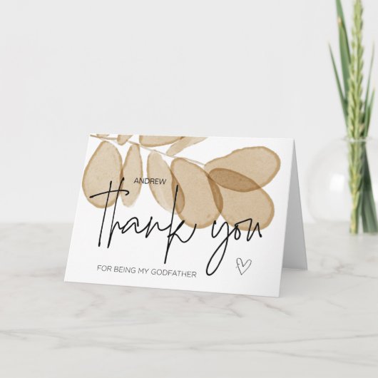 Godparent Gift Bedankt voor het zijn van mijn Godf Kaart (Voorkant)