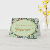 Godparent Proposal Botanical Green Leaves Kaart (Gele Bloem)