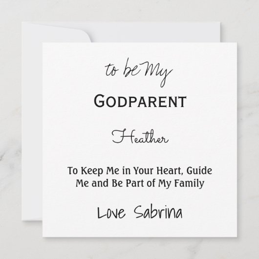 Godparent proposal I Choe Newborn with Pet Kaart (Achterkant)