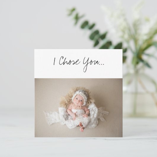 Godparent proposal I Choset You Newborn White Dres Kaart (Staand voorkant)