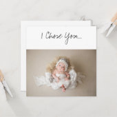 Godparent proposal I Choset You Newborn White Dres Kaart (Voorkant / Achterkant in situ)