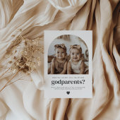 Godparents Arched Photo Proposal Girl Twins Kaart