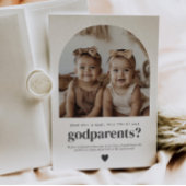 Godparents Arched Photo Proposal Girl Twins Kaart