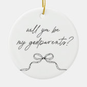Godparents Handwritten Bow Proposal Keramisch Ornament (Voorkant)