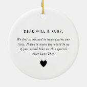 Godparents Handwritten Bow Proposal Keramisch Ornament (Achterkant)