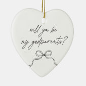 Godparents Handwritten Bow Proposal Keramisch Ornament (Rechts)