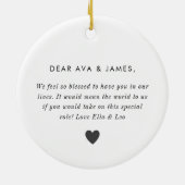 Godparents Photo Proposal Girl Boy Twins Keramisch Ornament (Achterkant)