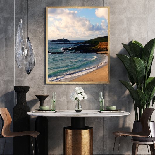 Godrevy Lighthouse Cornwall Coast  Foto Afdruk