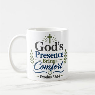 God's Aanwezigheid Brengt Troost Bijbelse Gezegde Koffiemok
