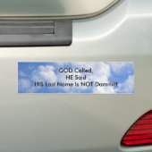 "Gods achternaam is niet schadelijk" sticker (Op auto)