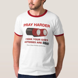 Gods batterijen zijn dood t-shirt