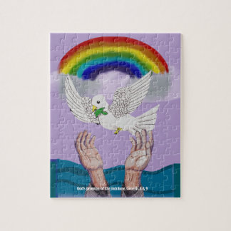 Gods belofte voor regenboog en duif legpuzzel