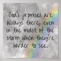 God's Beloften Poster - Hoop in de Storm