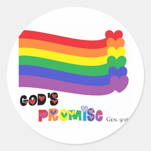 Gods beloofde regenboog ronde sticker (Voorkant)