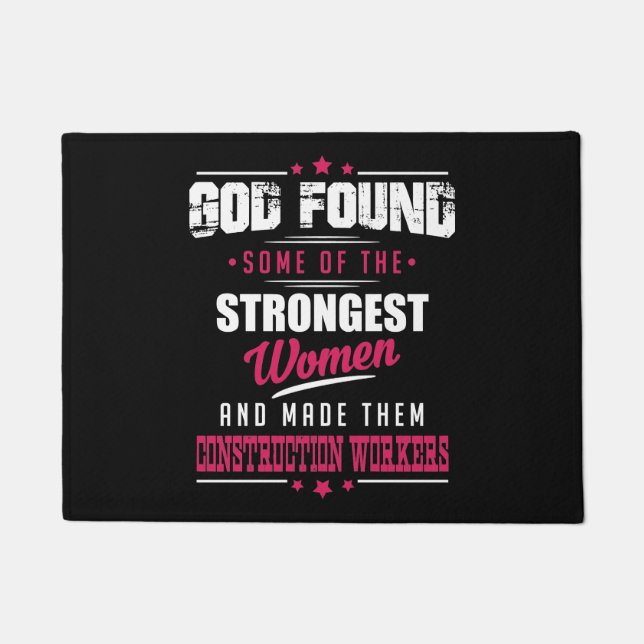 Gods bouwarbeiders Hilarious Professie Deurmat (Voorkant)