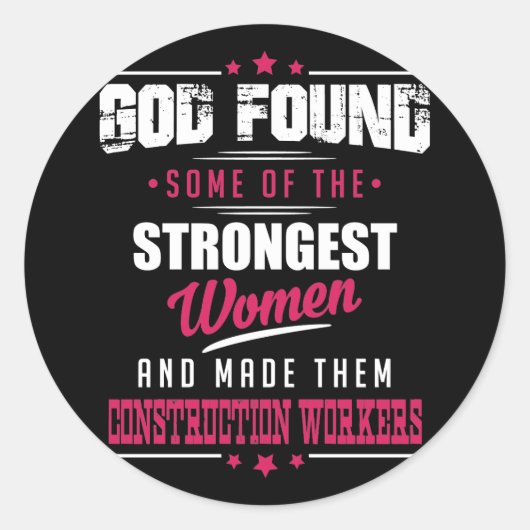 Gods bouwarbeiders Hilarious Professie Ronde Sticker (Voorkant)