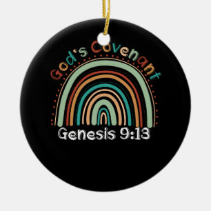 Gods Covenant Boho Rainbow Genesis 9 13 Christelij Keramisch Ornament
