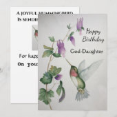 Gods dochter Birthday Hummingbird Waterverf (Voorkant / Achterkant)