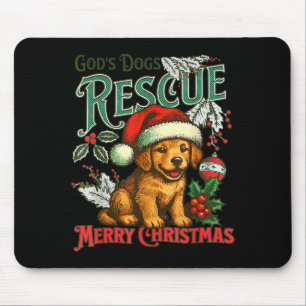 Gods Dogs Rescue Kerstman Gouden Retriever Muismat