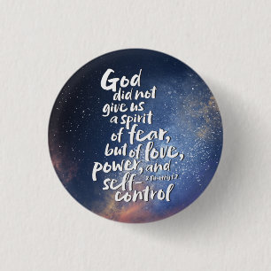 GODS Geest van Liefde GEEN ANGST Bijbelvers Christ Ronde Button 3,2 Cm