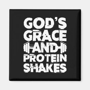 Gods genade en eiwit schudt Bodybuilding Gym Fi Magneet