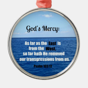 Gods genade: psalm 103:12 metalen ornament