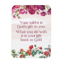 Gods geschenk is uw talent  rode Paarse Rozen