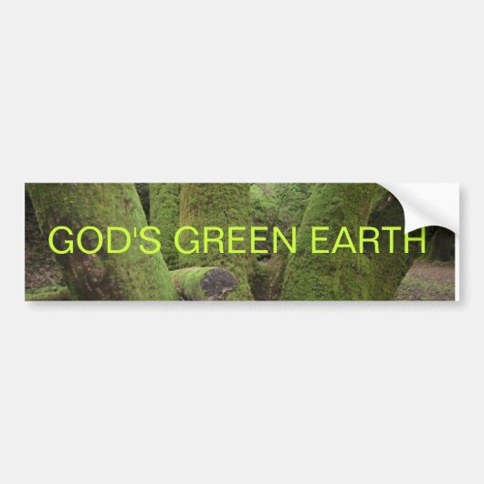 GOD'S GROENE AARDE BUMPERSTICKER (Voorkant)