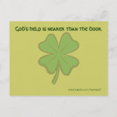 God's hulp is dichterbij dan de deur briefkaart (Achterkant)