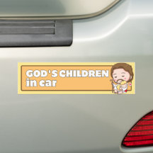 Gods kinderen in de auto Schattigee Cartoon Jesus 