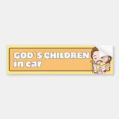 Gods kinderen in de auto Schattigee Cartoon Jesus Bumpersticker (Voorkant)
