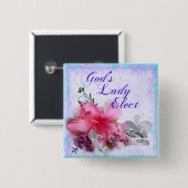 God's Lady Elect Pin Vierkante Button 5,1 Cm (Voorkant /achterkant)