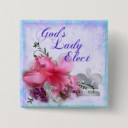 God's Lady Elect Pin Vierkante Button 5,1 Cm (Voorkant)