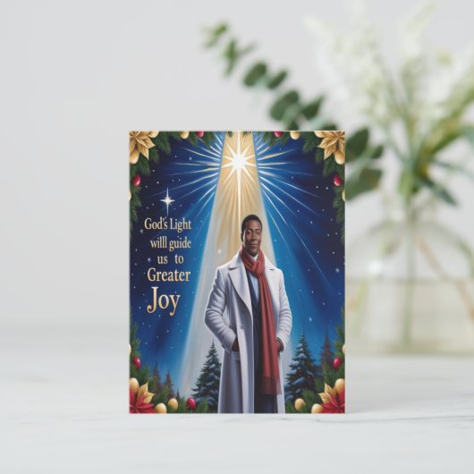 Gods licht religieus kerst Briefkaart (Staand voorkant)
