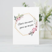 Gods liefde geeft nooit op bedankkaart (Staand voorkant)