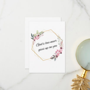 Gods liefde geeft nooit op bedankkaart